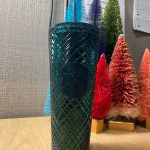🔆 Starbucks 2021 Holiday GREEN Diamond Emerald Cut Tumbler - Venti ➰